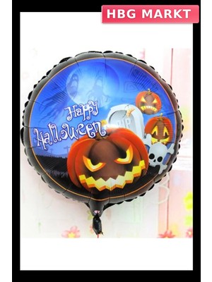 HBG Markt Mey Ithalat® Happy Halloween Balkabağı Folyo Balon 18 Inç