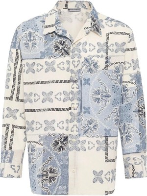 S13 Store Etnik Desenli Oversize Gömlek