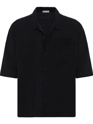 S13 Store Çift Cepli Oversize Keten Gömlek