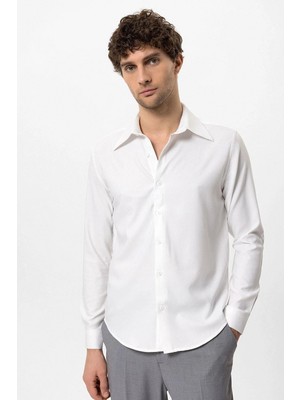 S13 Store Slim Fit Erkek Uzun Kollu Geniş Yaka Gömlek