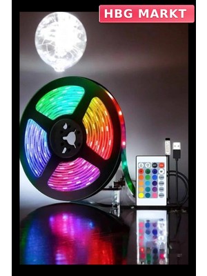 HBG Markt Mey Ithalat® Smart Şerit LED Tv Arkası Renkli Kumandalı 10 Metre