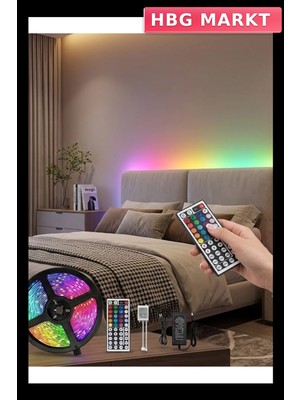 HBG Markt Kumandalı Rgb Şerit LED 5m 5050 Smd