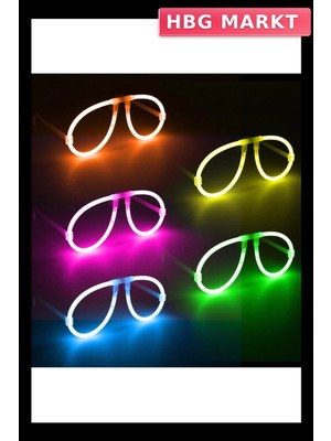 HBG Markt Mey Ithalat® Neon Glow Fosfor Gözlük – Festival &amp; Parti (12&amp;#39;li Set)