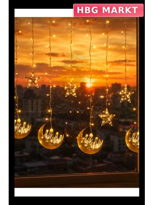 HBG Markt Ramazan LED Işık 3 Metre Saçak, A++ Sınıfı