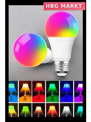 HBG Markt Mey Ithalat® LED Ampul Enerji Dostu Rgb Işıklı 100W LED Işık