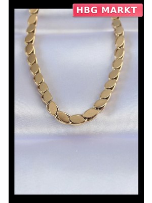 HBG Markt Mey Ithalat® 316L Çelik Gold Renk Arpa Model Kolye