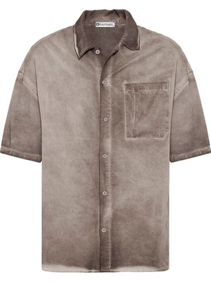 S13 Store Yıkamalı Kısa Kollu Oversize Gömlek