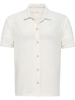S13 Store Polo Yaka Örme Kısa Kollu Erkek Gömlek