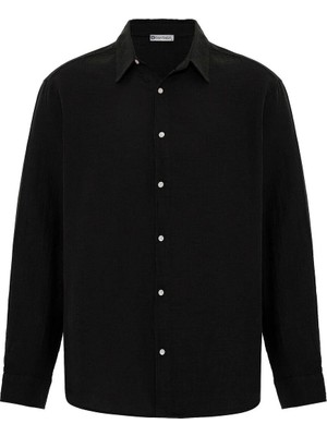 S13 Store Oversize Uzun Kol Müslin Kumaş Gömlek