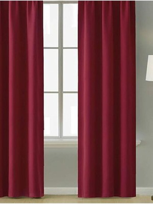 Özgün Perde (1696) Blackout Karartma Fon Perde Bordo Bordo 100 x 200