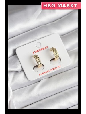 HBG Markt Mey Ithalat® 14K Gold Renk Kaplama cm Kadın Küpe