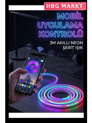 HBG Markt 3 Metre Rgb Neon LED Şerit Işık Dekoratif Aydınlatma