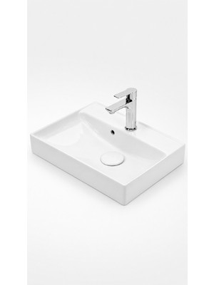 Lapino PARLA ETEJERLİ LAVABO 38*55 CM BEYAZ  (9955)