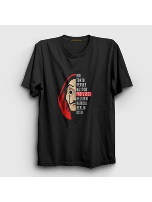 Presmono Unisex Siyah Names La Casa De Papel T-Shirt