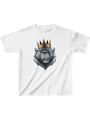 Tarz Yeri Unisex Çocuk Baskılı T-Shirt - Beyaz