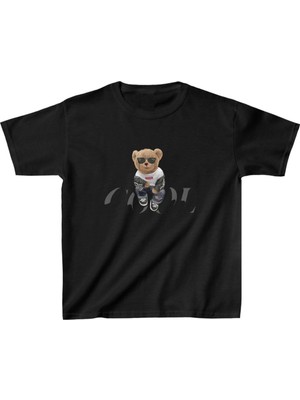 Tarz Yeri Unisex Çocuk Baskılı T-Shirt - Siyah