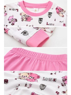 Tarz Yeri Kız Çocuk Premium Penye Koala Desenli Uzun Kollu Pijama Takımı 2-11 Yaş - Pembe