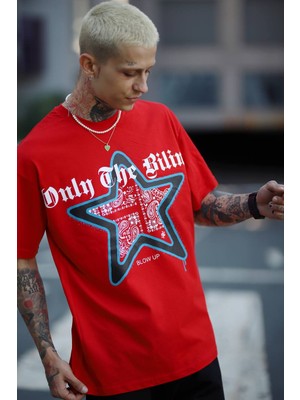 Blow Up Future Gen Bilind Kırmızı Oversize Erkek T-Shirt 141650