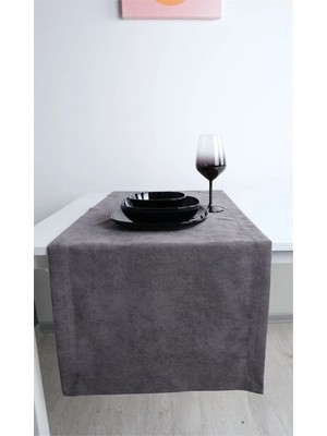 Goccia Home 2'li Kadife Dokulu Runner Gri