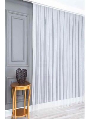 Asitan Düz Tül Ütü Istemez Orta Pileli Salon Mutfak Perdesi 1 * 2 5 Pile,beyaz 100 x 195