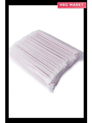 HBG Markt Kağıtlı Pipet 5.2 mm x 19 cm 100 Parça Paket Temiz Kullanıma Uygun Içecek P