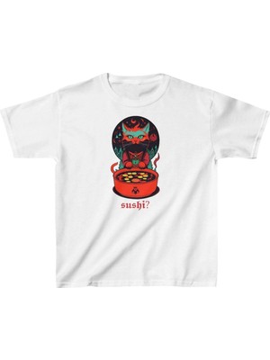 Tarz Yeri Unisex Çocuk Baskılı T-Shirt - Beyaz