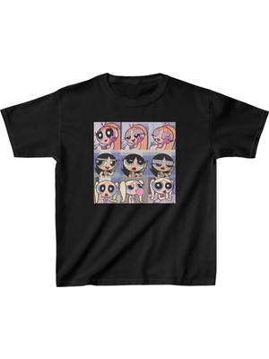 Tarz Yeri Çocuk Unisex Baskılı T-Shirt - Siyah