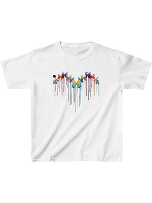 Tarz Yeri Çocuk Unisex Baskılı T-Shirt - Beyaz