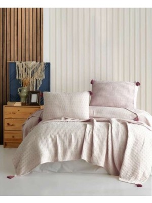 Melonika Şaheser Home Collection Yatak Örtüsü Çift Kişilik  Mürdüm