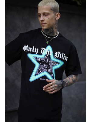 Blow Up Future Gen Bilind Siyah Oversize Erkek T-Shirt 141642