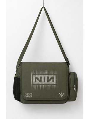 Fuddy Moda Unisex Rock Band Nine Inch Nails Nın Logo Baskılı Postacı Çantası