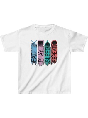 Tarz Yeri Unisex Çocuk Baskılı T-Shirt - Beyaz