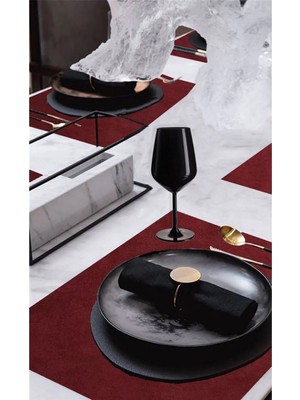 Goccia Home 6'lı Kadife Dokulu Servis Peçetesi Bordo