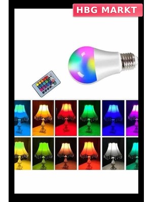 HBG Markt Mey Ithalat® Ambiyans Aydınlatma Rgb LED Lamba Kumandalı Renk Değiştirebilen