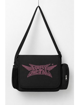 Fuddy Moda Unisex Rock Band Baby Metal Baskılı Postacı Çantası