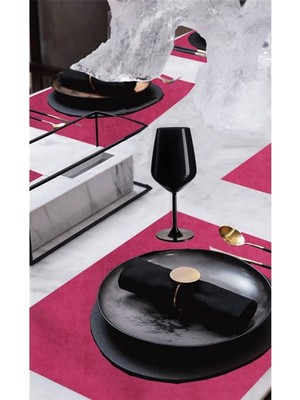 Goccia Home 6'lı Kadife Dokulu Servis Peçetesi Fuşya