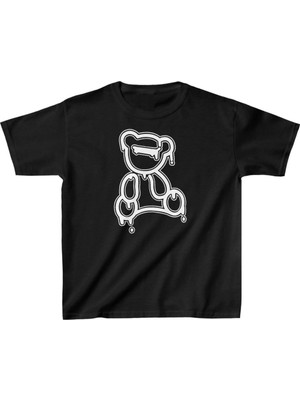 Tarz Yeri Çocuk Unisex Baskılı T-Shirt - Siyah