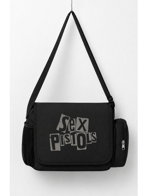 Fuddy Moda Unisex Sex Pistols Yazılı Rock Band Temalı Postacı Çantası