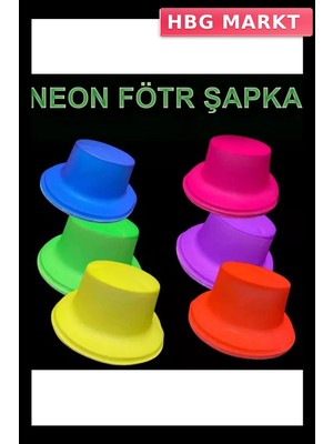 HBG Markt Mey Ithalat® Neon Partisi Pembe Renk Plastik Fötr Şapka