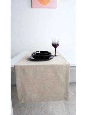 Goccia Home 2'li Kadife Dokulu Runner Krem