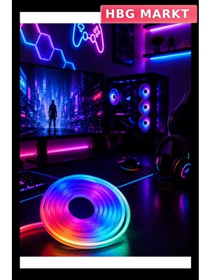 HBG Markt USB Girişli Rgb Neon Şerit LED 16 Milyon Renk