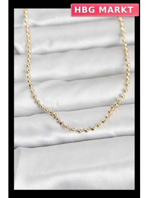 HBG Markt Mey Ithalat® cm 14K Gold Renk Top Zincirli Model 60 cm Kadın Kolye