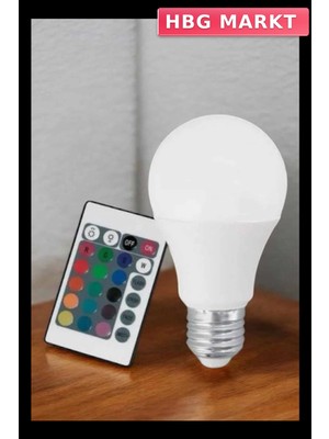HBG Markt Mey Ithalat® Rgb LED Lamba LED Işık Ampul Renk Değiştirebilen 100 Watt