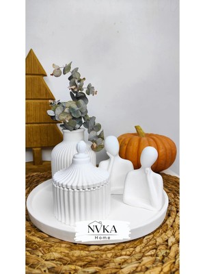 Moontime Alaçatı Eros  Bohem Set (1 Çift Sevgili+1 Adet Fitilli Vazo+1 Adet Kapaklı Mumluk+1 Adet 20 cm Sunumluk)