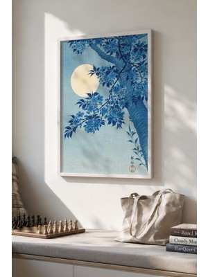 Lia Gallery Blossoming Cherry On A Moonlit Night - Ohara Koson - Çerçeveli Tablo