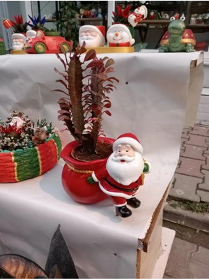 Moontime Alaçatı Kese Taşıyan Noel Baba Saksı Kalemlik Mumluk Şekerlik Havluluk