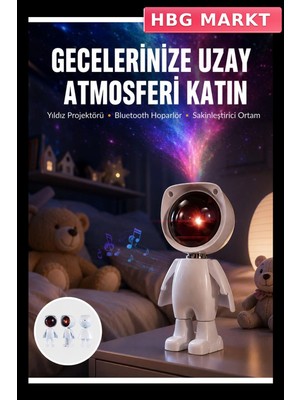HBG Markt Astronot Masa ve Gece Lambası 180 Derece Dönebilen Gün Batımı Projektör