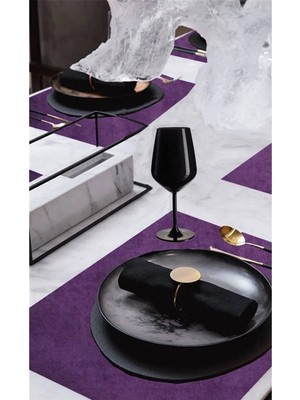 Goccia Home 6'lı Kadife Dokulu Servis Peçetesi Mor