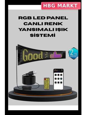 HBG Markt Mey Ithalat® 5V USB Akıllı Piksel LED Panel – Mobil Uygulama Kontrollü, Renkli Işık Efektli