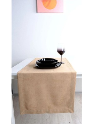 Goccia Home 2'li Kadife Dokulu Runner Bej